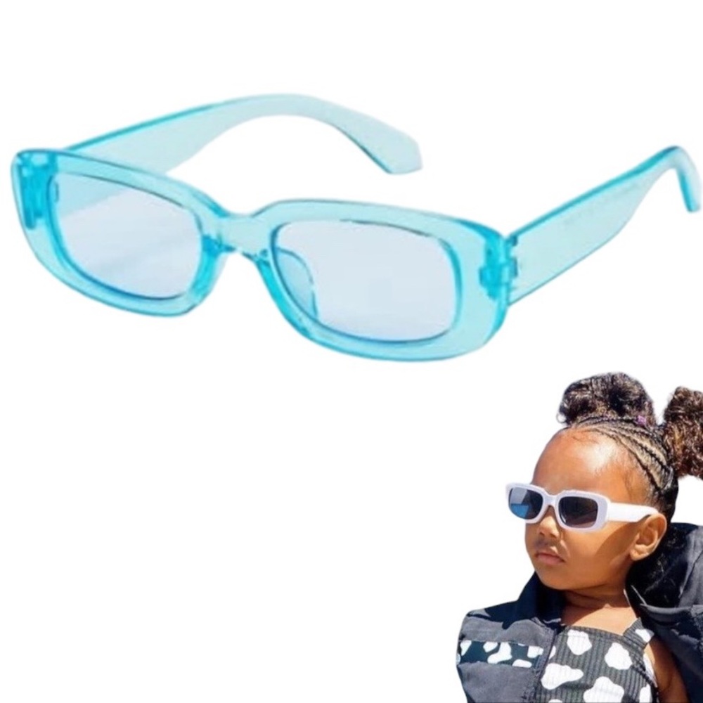 Justice Fashion Sunglasses 100% UV Protection Rectangle Turquoise kids Ages 3+